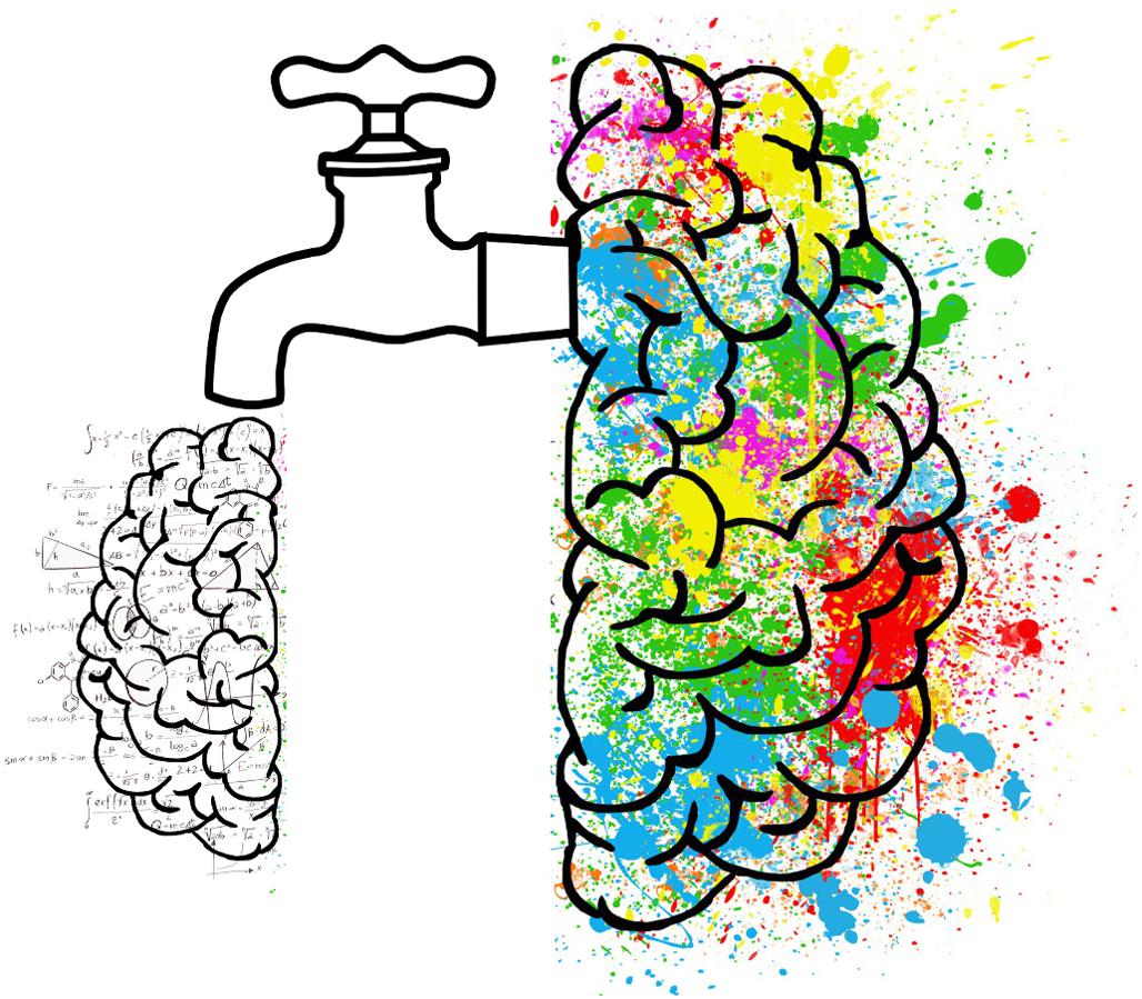Figure 3: Aldous Huxley’s “cerebral reducing valve.” On the ‘inlet’ (right) side of the cerebral reducing valve is a vast ocean of all possible perceptual, emotional, and cognitive experiences. On the ‘outlet’ (left) side is our moment-to-moment stream of experience in normal waking life. Mechanisms inside the valve ‘reduce’ the character and contents of experience, ‘canalizing’ the ocean of possible experience into a more limited stream of waking consciousness aimed at maximum biological utility.